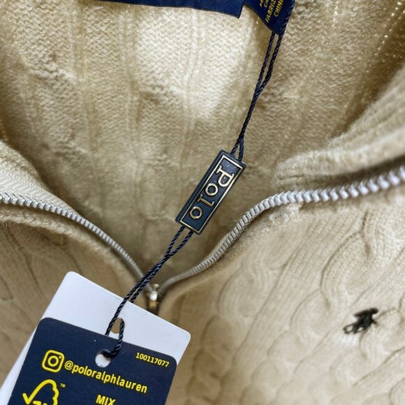 Polo Ralph Lauren Classic turtleneck zip-up cable knit sweater - Picture 8 of 9